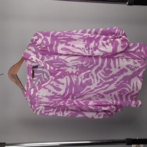 Sophia Vergara Pink Animal Print Sheer 3/4 Sleeve Blouse